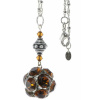 Amulettkette Aladin Silber plated . Crystal Smoked Topaz