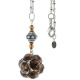 Amulettkette Aladin Silber plated . Crystal Smoked Topaz