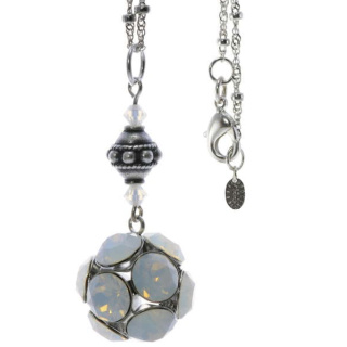 Amulettkette Aladin Silber plated . Crystal White Opal