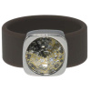 Ring Belt Kautschuk Silber plated . Crystal Gold Patina