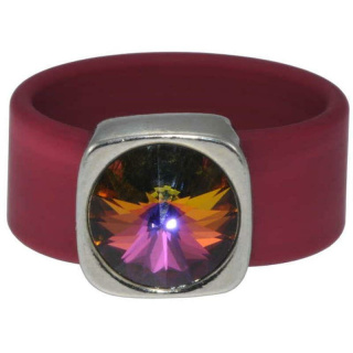 Ring Belt Kautschuk Silber plated . Swarovski® Crystal...