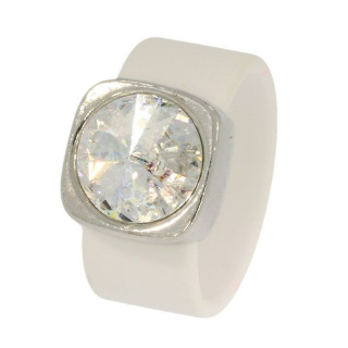 Ring Belt Kautschuk Silber plated . Swarovski® Crystal...
