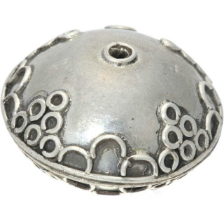 Silberbead Linse 925 Silber patiniert India traditional