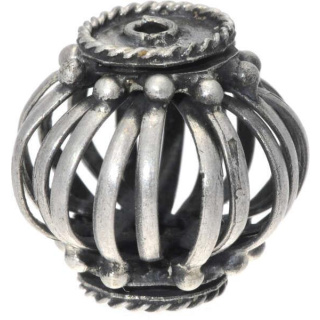 Silberbead Kugel 925 Silber patiniert India traditional