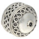 Silberbead Walze 925 Silber patiniert India traditional