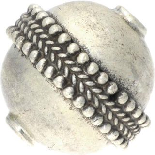 Silberbead Kugel 925 Silber patiniert India traditional
