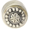 Silberbead Walze India traditional . 925 Silber patiniert . 13x13mm