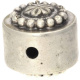 Silberbead Walze India traditional . 925 Silber patiniert . 13x13mm