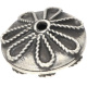Silberbead Linse India traditional . 925 Silber patiniert . 16x9mm