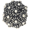 Silberbead Kugel 925 Silber patiniert Granulat Flowers
