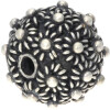 Silberbead Kugel 925 Silber patiniert Granulat Flowers