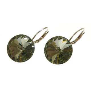 Ohrhänger Hook Silber plated . Crystal Black Diamond . 14mm