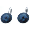 Ohrhänger Hook Silber plated . Crystal Montana . 14mm