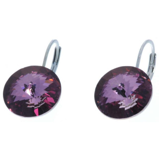 Ohrhänger Hook Silber plated . Crystal Antik Pink . 14mm