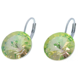 Ohrhänger Hook Silber plated . Crystal Luminous Green . 14mm