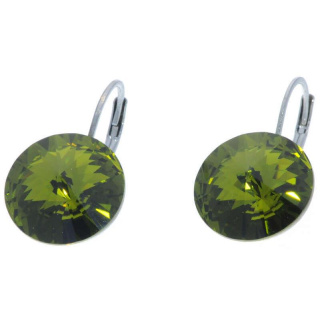 Ohrhänger Hook Silber plated . Crystal Olivine