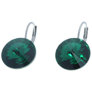 Ohrhänger Hook Silber plated . Crystal Emerald