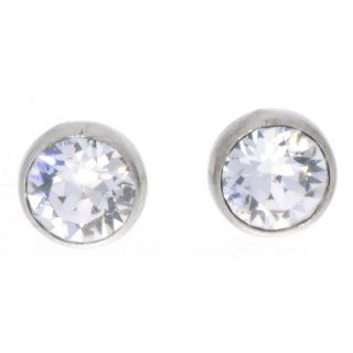 Ohrstecker Mini Silber plated . Crystal Crystal . 5mm