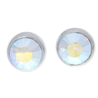 Ohrstecker Mini Silber plated . Crystal AB