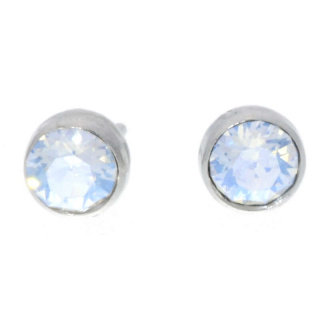 Ohrstecker Mini Silber plated . Crystal Moonlight . 5mm