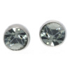 Ohrstecker Mini Silber plated . Crystal Black Diamond . 5mm