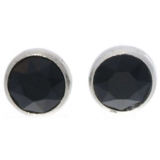 Ohrstecker Mini Silber plated . Crystal Jet . 5mm