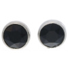 Ohrstecker Mini Silber plated . Crystal Jet . 5mm