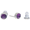 Ohrstecker Mini Silber plated . Crystal Amethyst . 5mm