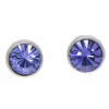 Ohrstecker Mini Silber plated . Crystal Tanzanite . 5mm
