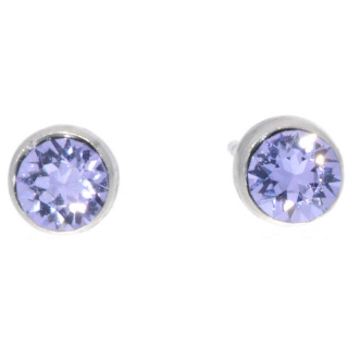 Ohrstecker Mini Silber plated . Crystal Violet . 5mm