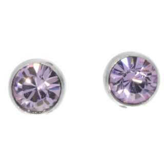 Ohrstecker Mini Silber plated . Crystal Lt. Amethyst