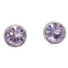 Ohrstecker Mini Silber plated . Crystal Lt. Amethyst . 5mm