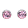 Ohrstecker Mini Silber plated . Crystal Lt. Rose . 5mm