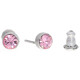 Ohrstecker Mini Silber plated . Crystal Lt. Rose . 5mm