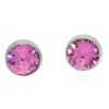 Ohrstecker Mini Silber plated . Crystal Rose . 5mm