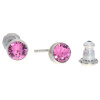 Ohrstecker Mini Silber plated . Crystal Rose . 5mm