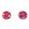 Ohrstecker Mini Silber plated . Crystal Indian Pink