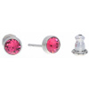Ohrstecker Mini Silber plated . Crystal Indian Pink