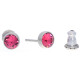 Ohrstecker Mini Silber plated . Crystal Indian Pink . 5mm