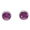 Ohrstecker Mini Silber plated . Crystal Fuchsia . 5mm