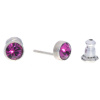 Ohrstecker Mini Silber plated . Crystal Fuchsia . 5mm