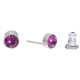 Ohrstecker Mini Silber plated . Crystal Fuchsia . 5mm
