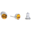 Ohrstecker Mini Silber plated . Crystal Topaz . 5mm