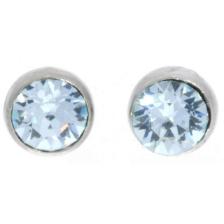Ohrstecker Mini Silber plated . Crystal Lt. Azore . 5mm