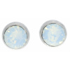 Ohrstecker Mini Silber plated . Crystal White Opal