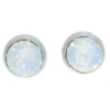 Ohrstecker Mini Silber plated . Crystal White Opal . 5mm