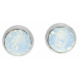 Ohrstecker Mini Silber plated . Crystal White Opal