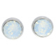 Ohrstecker Mini Silber plated . Crystal White Opal . 5mm