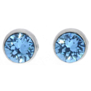 Ohrstecker Mini Silber plated . Crystal Aquamarine . 5mm