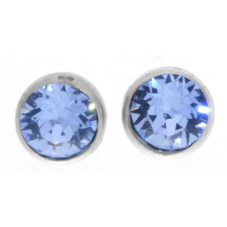 Ohrstecker Mini Silber plated . Crystal Lt. Saphire . 5mm